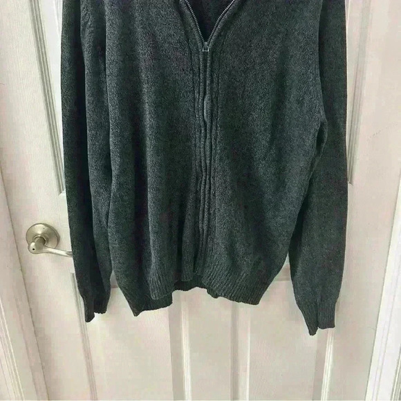 Men's Oscar Del La Renta Cotton Blend Full Zip Gray Sweater Jacket size XL - Picture 3 of 8